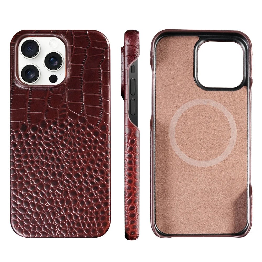Leather Phone Case for Iphone 15 or 16 - Snake texture - Jali - #product_type