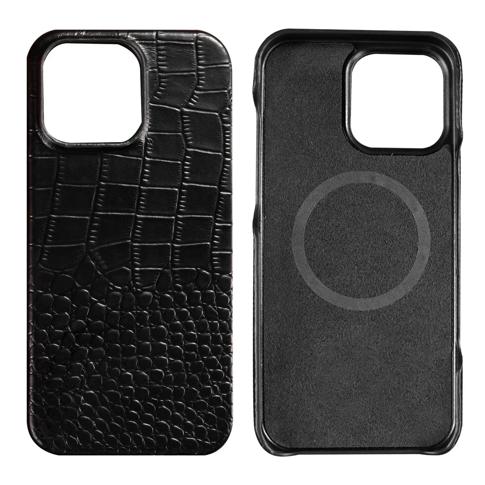 Leather Phone Case for Iphone 15 or 16 - Snake texture - Jali - #product_type