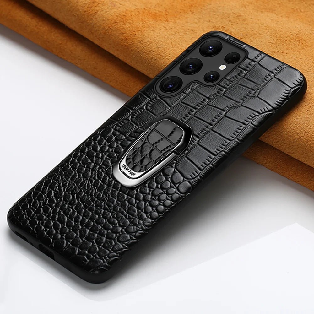 Leather phone case Samsung - Ring with Snake texture - Jali - #product_type