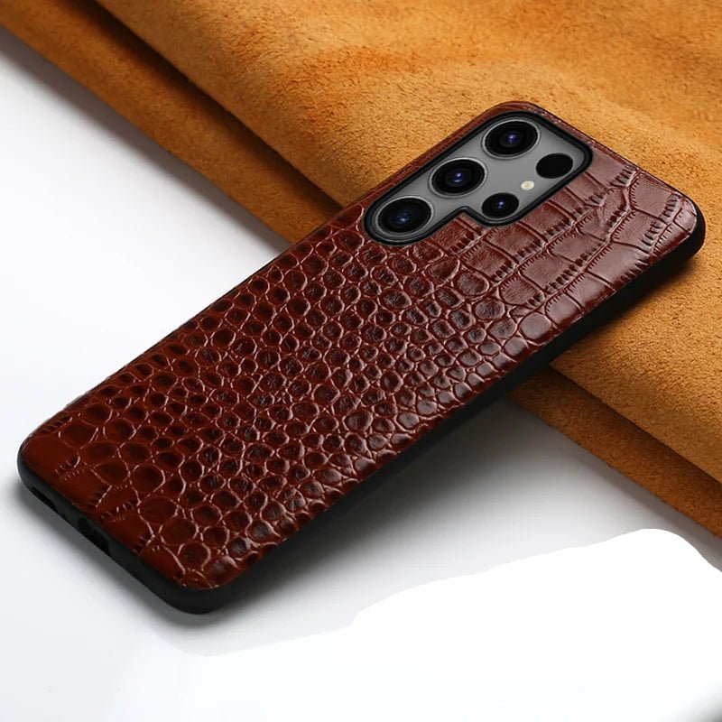 Leather phone case Samsung - Ring with Snake texture - Jali - #product_type