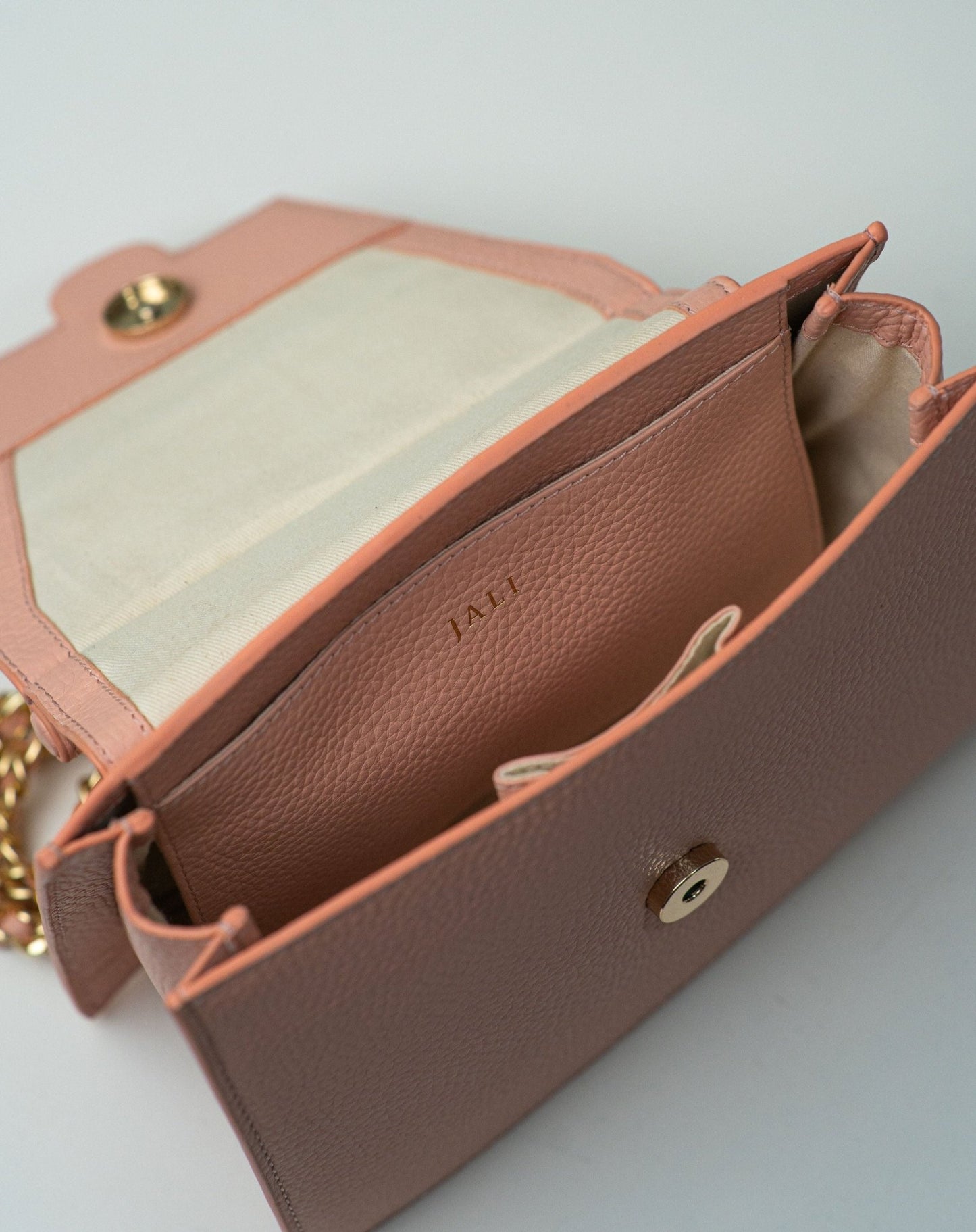 Cleopatra bag - Nude Pink - Jali-australia - crossbody - Saddle - front - inside
