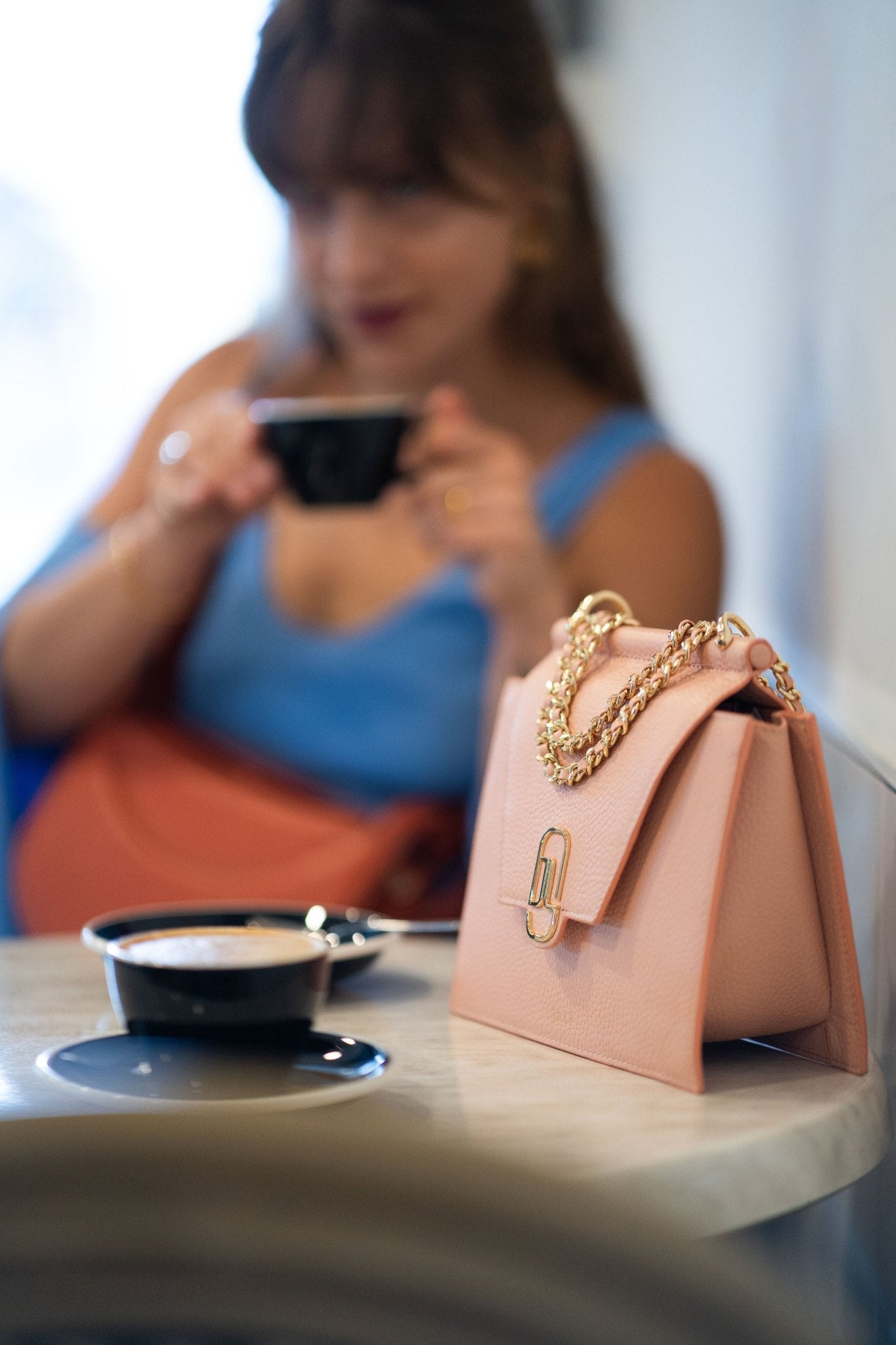 Cleopatra bag - Nude Pink - Jali-australia - crossbody - Saddle - front - coffee-time