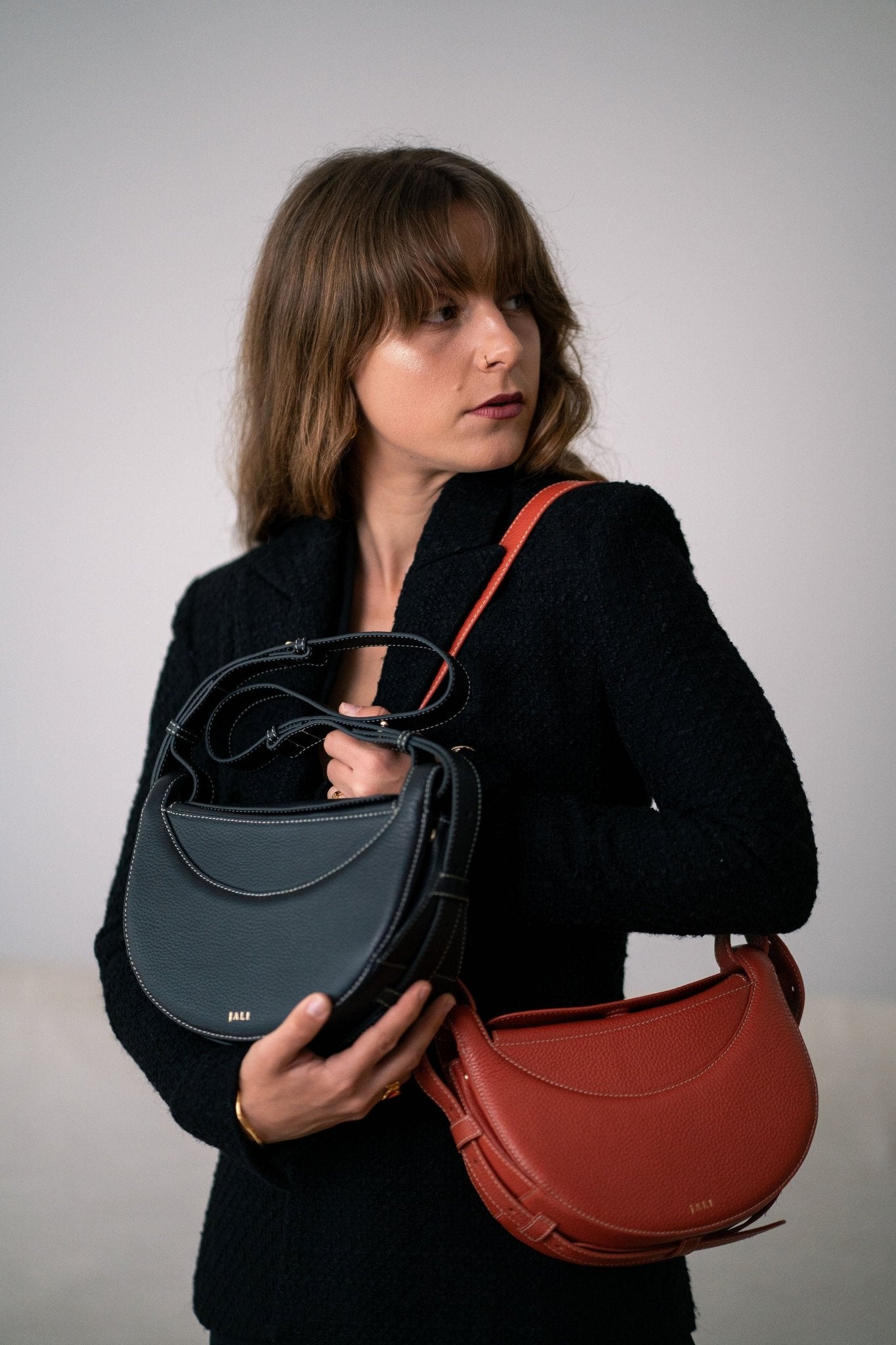 La Frida bag - Black - Jali - Australia - hobo bags – leather – goods - size - medium - two clours