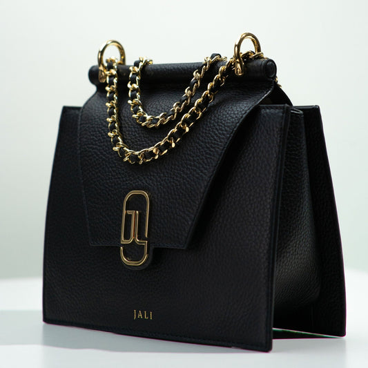 Cleopatra Bag - Black - Jali-australia - crossbody - Saddle - front