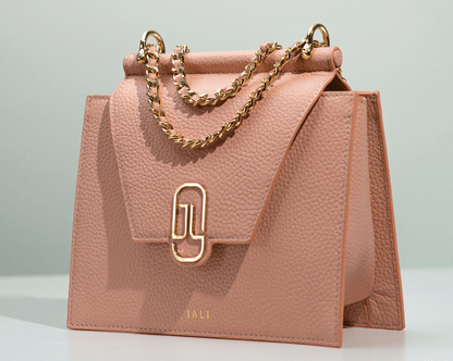 Cleopatra bag - Nude Pink - Jali-australia - crossbody - Saddle - front - gold-chain